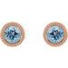 Round Bezel-Set Stud Earrings