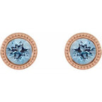 Round Bezel-Set Stud Earrings