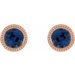 Round Bezel-Set Stud Earrings