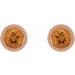 Round Bezel-Set Stud Earrings