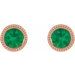 Round Bezel-Set Stud Earrings