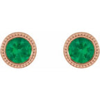 Round Bezel-Set Stud Earrings