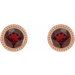 Round Bezel-Set Stud Earrings
