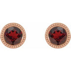 Round Bezel-Set Stud Earrings