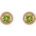 Round Bezel-Set Stud Earrings