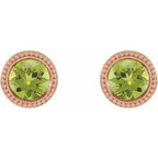 Round Bezel-Set Stud Earrings