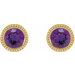 Round Bezel-Set Stud Earrings