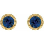Round Bezel-Set Stud Earrings