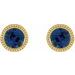 Round Bezel-Set Stud Earrings