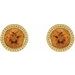 Round Bezel-Set Stud Earrings