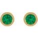 Round Bezel-Set Stud Earrings