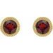 Round Bezel-Set Stud Earrings