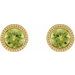 Round Bezel-Set Stud Earrings
