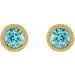 Round Bezel-Set Stud Earrings
