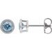 Round Bezel-Set Stud Earrings