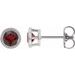 Round Bezel-Set Stud Earrings