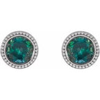 Round Bezel-Set Stud Earrings