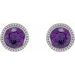 Round Bezel-Set Stud Earrings