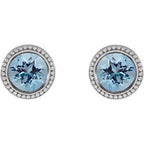 Round Bezel-Set Stud Earrings