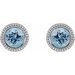 Round Bezel-Set Stud Earrings