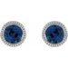 Round Bezel-Set Stud Earrings