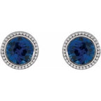 Round Bezel-Set Stud Earrings