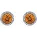Round Bezel-Set Stud Earrings