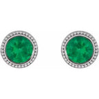 Round Bezel-Set Stud Earrings
