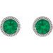 Round Bezel-Set Stud Earrings