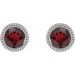 Round Bezel-Set Stud Earrings
