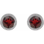 Round Bezel-Set Stud Earrings