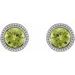 Round Bezel-Set Stud Earrings