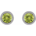 Round Bezel-Set Stud Earrings