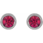 Round Bezel-Set Stud Earrings