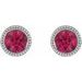 Round Bezel-Set Stud Earrings
