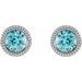 Round Bezel-Set Stud Earrings