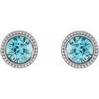Round Bezel-Set Stud Earrings