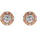 Round 4-Prong Halo-Style Earrings