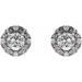 Round 4-Prong Halo-Style Earrings