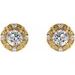 Round 4-Prong Halo-Style Earrings
