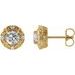 Round 4-Prong Halo-Style Earrings