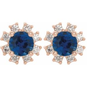 Round 4-Prong Halo-Style Earrings