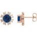 Round 4-Prong Halo-Style Earrings