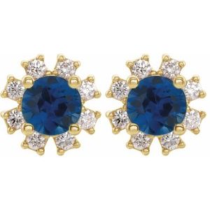 Round 4-Prong Halo-Style Earrings