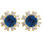 Round 4-Prong Halo-Style Earrings