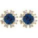 Round 4-Prong Halo-Style Earrings