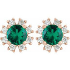 Round 4-Prong Halo-Style Earrings