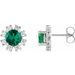 Round 4-Prong Halo-Style Earrings