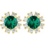 Round 4-Prong Halo-Style Earrings
