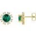 Round 4-Prong Halo-Style Earrings